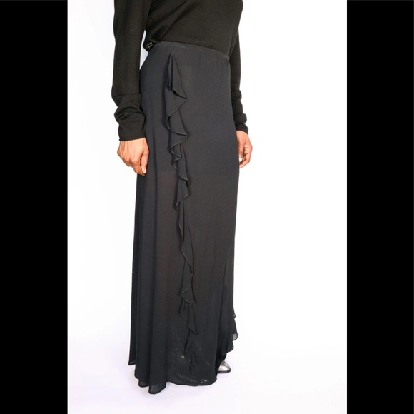 REFORMATION  BLACK Della  Maxi Skirt ( stretch waist ) - Picture 5 of 12